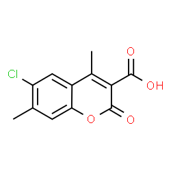 ChemSpider 2D Image | 6-Chloro-4,7-dimethyl-2-oxo-2H-chromene-3-carboxylic acid | C12H9ClO4