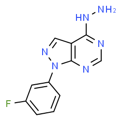 ChemSpider 2D Image | 1-(3-Fluorophenyl)-4-hydrazino-1H-pyrazolo[3,4-d]pyrimidine | C11H9FN6