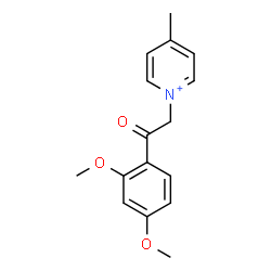 ChemSpider 2D Image | 1-[2-(2,4-Dimethoxyphenyl)-2-oxoethyl]-4-methylpyridinium | C16H18NO3