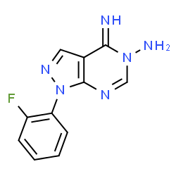 ChemSpider 2D Image | 1-(2-Fluorophenyl)-4-imino-1H-pyrazolo[3,4-d]pyrimidin-5(4H)-amine | C11H9FN6