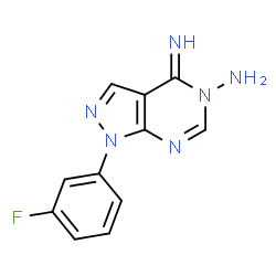 ChemSpider 2D Image | 1-(3-Fluorophenyl)-4-imino-1,4-dihydro-5H-pyrazolo[3,4-d]pyrimidin-5-amine | C11H9FN6