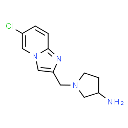 ChemSpider 2D Image | 1-((6-Chloroimidazo[1,2-a]pyridin-2-yl)methyl)pyrrolidin-3-amine | C12H15ClN4