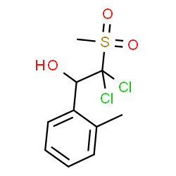ChemSpider 2D Image | 2,2-Dichloro-1-(2-methylphenyl)-2-(methylsulfonyl)ethanol | C10H12Cl2O3S