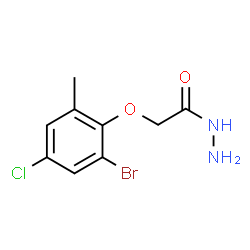 ChemSpider 2D Image | 2-(2-Bromo-4-chloro-6-methylphenoxy)acetohydrazide | C9H10BrClN2O2