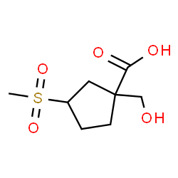 ChemSpider 2D Image | 1-(Hydroxymethyl)-3-(methylsulfonyl)cyclopentanecarboxylic acid | C8H14O5S