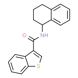 ChemSpider 2D Image | N-(1,2,3,4-Tetrahydro-1-naphthalenyl)-1-benzothiophene-3-carboxamide | C19H17NOS
