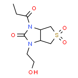 ChemSpider 2D Image | 1-(2-Hydroxyethyl)-3-propionyltetrahydro-1H-thieno[3,4-d]imidazol-2(3H)-one 5,5-dioxide | C10H16N2O5S