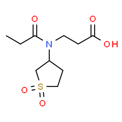 ChemSpider 2D Image | N-(1,1-Dioxidotetrahydro-3-thiophenyl)-N-propionyl-beta-alanine | C10H17NO5S