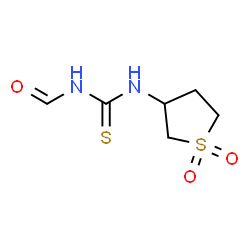 ChemSpider 2D Image | 1-(1,1-Dioxidotetrahydro-3-thiophenyl)-3-formylthiourea | C6H10N2O3S2