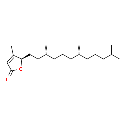 ChemSpider 2D Image | (5R)-4-Methyl-5-[(3R,7R)-3,7,11-trimethyldodecyl]-2(5H)-furanone | C20H36O2