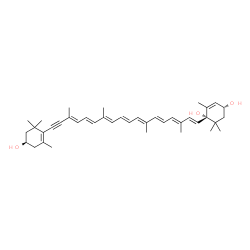 ChemSpider 2D Image | (3R,3'R,6S)-4,5,7',8'-Tetradehydro-5,6-dihydro-beta,beta-carotene-3,3',6-triol | C40H54O3