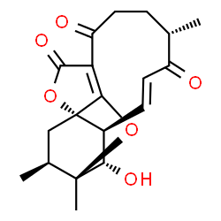 ChemSpider 2D Image | (1S,2S,3S,4E,7S,14S,16S)-2-Hydroxy-1,7,16-trimethyl-13,17-dioxatetracyclo[9.5.2.0~3,14~.0~14,18~]octadeca-4,11(18)-diene-6,10,12-trione | C19H22O6