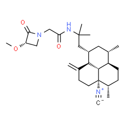 ChemSpider 2D Image | N-{1-[(1S,3S,3aR,6S,6aS,9aS,9bS)-6a-Isocyano-3,6-dimethyl-9-methylenedodecahydro-1H-phenalen-1-yl]-2-methyl-2-propanyl}-2-[(3S)-3-methoxy-2-oxo-1-azetidinyl]acetamide | C27H41N3O3