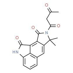 ChemSpider 2D Image | 8-Acetoacetyl-7,7-dimethyl-7,8-dihydro-1H-isoindolo[4,5,6-cd]indole-1,9(2H)-dione | C19H16N2O4