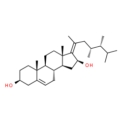ChemSpider 2D Image | (3beta,16beta,17Z,23R)-23-Methylergosta-5,17-diene-3,16-diol | C29H48O2