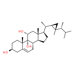 ChemSpider 2D Image | (3beta,11alpha)-Gorgost-5-ene-3,9,11-triol | C30H50O3
