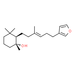 ChemSpider 2D Image | (1R,2R)-2-[(3E)-6-(3-Furyl)-3-methyl-3-hexen-1-yl]-1,3,3-trimethylcyclohexanol | C20H32O2