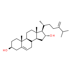 ChemSpider 2D Image | (3beta,8xi,16alpha)-Ergosta-5,24(28)-diene-3,16-diol | C28H46O2