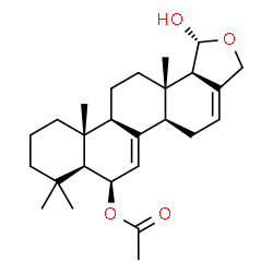 ChemSpider 2D Image | (1R,5aR,7R,7aS,11aR,11bR,13aS,13bR)-1-Hydroxy-8,8,11a,13a-tetramethyl-1,3,5,5a,7,7a,8,9,10,11,11a,11b,12,13,13a,13b-hexadecahydrochryseno[1,2-c]furan-7-yl acetate | C26H38O4