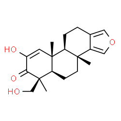 ChemSpider 2D Image | (3bR,5aR,6S,9aR,9bR)-8-Hydroxy-6-(hydroxymethyl)-3b,6,9a-trimethyl-4,5,5a,6,9a,9b,10,11-octahydrophenanthro[1,2-c]furan-7(3bH)-one | C20H26O4