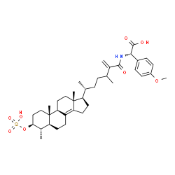 ChemSpider 2D Image | (2S)-(4-Methoxyphenyl){[(3beta,4alpha,5alpha,24xi)-4-methyl-26-oxo-3-(sulfooxy)ergosta-8(14),25(27)-dien-26-yl]amino}acetic acid | C38H55NO8S