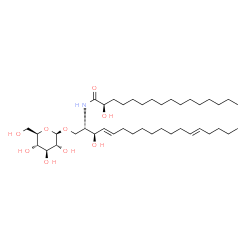 ChemSpider 2D Image | (2R)-N-[(2S,3R,4E,13E)-1-(beta-D-Glucopyranosyloxy)-3-hydroxy-4,13-octadecadien-2-yl]-2-hydroxyhexadecanamide | C40H75NO9
