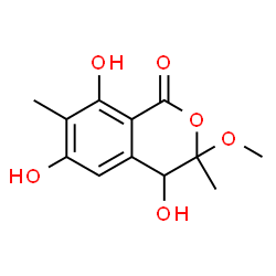 ChemSpider 2D Image | 4,6,8-Trihydroxy-3-methoxy-3,7-dimethyl-3,4-dihydro-1H-isochromen-1-one | C12H14O6