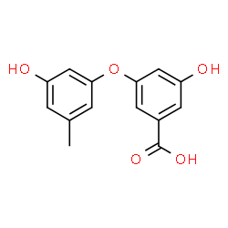 ChemSpider 2D Image | 3-Hydroxy-5-(3-hydroxy-5-methylphenoxy)benzoic acid | C14H12O5