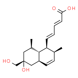 ChemSpider 2D Image | (2E,4E)-5-[(1S,2S,4aR,6R,8R,8aS)-6-Hydroxy-6-(hydroxymethyl)-2,8-dimethyl-1,2,4a,5,6,7,8,8a-octahydro-1-naphthalenyl]-2,4-pentadienoic acid | C18H26O4