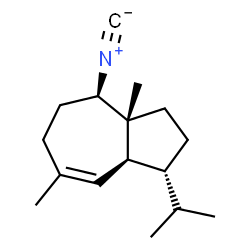 ChemSpider 2D Image | (1R,3aR,4R,8aS)-4-Isocyano-1-isopropyl-3a,7-dimethyl-1,2,3,3a,4,5,6,8a-octahydroazulene | C16H25N