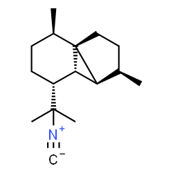 ChemSpider 2D Image | (3R,3aS,3bR,4R,7R,7aR)-4-(2-Isocyano-2-propanyl)-3,7-dimethyloctahydro-1H-cyclopenta[1,3]cyclopropa[1,2]benzene | C16H25N