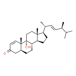 ChemSpider 2D Image | (5alpha,22E,24S)-9-Hydroxyergosta-1,22-dien-3-one | C28H44O2