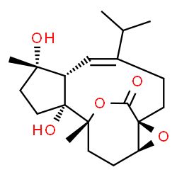 ChemSpider 2D Image | (1S,4E,6S,7S,10R,11R,14S)-7,10-Dihydroxy-4-isopropyl-7,11-dimethyl-15,17-dioxatetracyclo[9.4.2.0~1,14~.0~6,10~]heptadec-4-en-16-one | C20H30O5