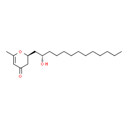 ChemSpider 2D Image | (2S)-2-[(2S)-2-Hydroxytridecyl]-6-methyl-2,3-dihydro-4H-pyran-4-one | C19H34O3
