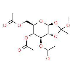 ChemSpider 2D Image | 3,4,6-Tri-O-acetyl-1,2-O-(1-methoxyethylidene)-beta-D-glucopyranose | C15H22O10