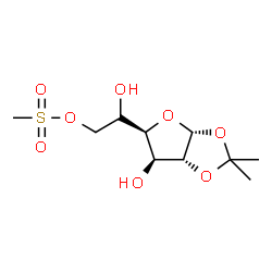 ChemSpider 2D Image | 1,2-O-Isopropylidene-6-O-(methylsulfonyl)-beta-L-idofuranose | C10H18O8S