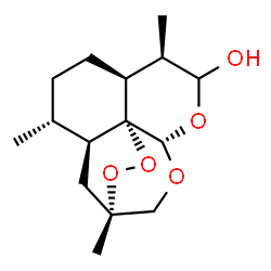ChemSpider 2D Image | (4S,7R,8S,11R,12S,13R)-1,7,11-Trimethyl-3,5,14,15-tetraoxatetracyclo[10.3.1.0~4,13~.0~8,13~]hexadecan-6-ol | C15H24O5
