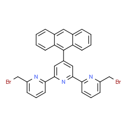 ChemSpider 2D Image | 4'-(9-Anthryl)-6,6''-bis(bromomethyl)-2,2':6',2''-terpyridine | C31H21Br2N3