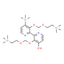 ChemSpider 2D Image | 4'-(Trimethylsilyl)-3,3'-bis{[2-(trimethylsilyl)ethoxy]methoxy}-2,2'-bipyridin-4-ol | C25H44N2O5Si3