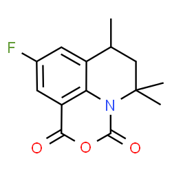ChemSpider 2D Image | 9-Fluoro-5,5,7-trimethyl-6,7-dihydro-1H,5H-[1,3]oxazino[5,4,3-ij]quinoline-1,3-dione | C14H14FNO3