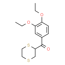 ChemSpider 2D Image | (3,4-Diethoxyphenyl)(1,4-dithian-2-yl)methanone | C15H20O3S2