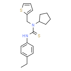 ChemSpider 2D Image | 1-Cyclopentyl-3-(4-ethylphenyl)-1-(2-thienylmethyl)thiourea | C19H24N2S2