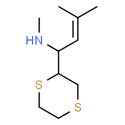 ChemSpider 2D Image | 1-(1,4-Dithian-2-yl)-N,3-dimethyl-2-buten-1-amine | C10H19NS2