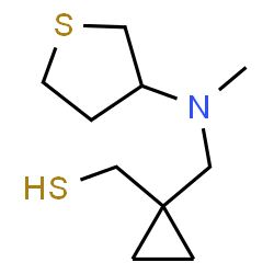 ChemSpider 2D Image | (1-{[Methyl(tetrahydro-3-thiophenyl)amino]methyl}cyclopropyl)methanethiol | C10H19NS2
