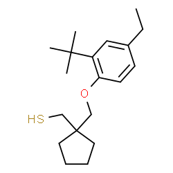 ChemSpider 2D Image | (1-{[4-Ethyl-2-(2-methyl-2-propanyl)phenoxy]methyl}cyclopentyl)methanethiol | C19H30OS