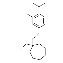ChemSpider 2D Image | {1-[(4-Isopropyl-3-methylphenoxy)methyl]cycloheptyl}methanethiol | C19H30OS