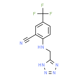 ChemSpider 2D Image | 2-[(1H-Tetrazol-5-ylmethyl)amino]-5-(trifluoromethyl)benzonitrile | C10H7F3N6