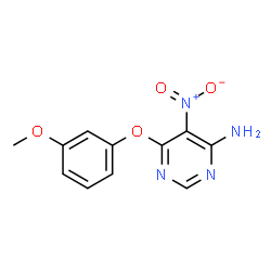 ChemSpider 2D Image | 6-(3-Methoxyphenoxy)-5-nitro-4-pyrimidinamine | C11H10N4O4