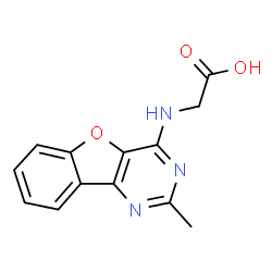 ChemSpider 2D Image | N-(2-Methyl[1]benzofuro[3,2-d]pyrimidin-4-yl)glycine | C13H11N3O3
