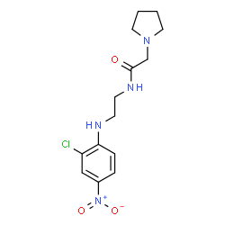 ChemSpider 2D Image | N-{2-[(2-Chloro-4-nitrophenyl)amino]ethyl}-2-(1-pyrrolidinyl)acetamide | C14H19ClN4O3